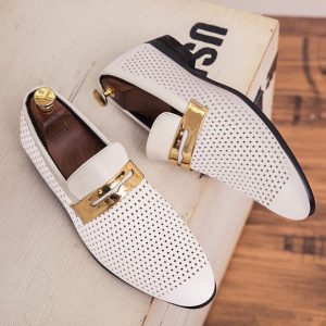 Men's Casual Oxfords Corporate Loafers Office Wedding Shoes White