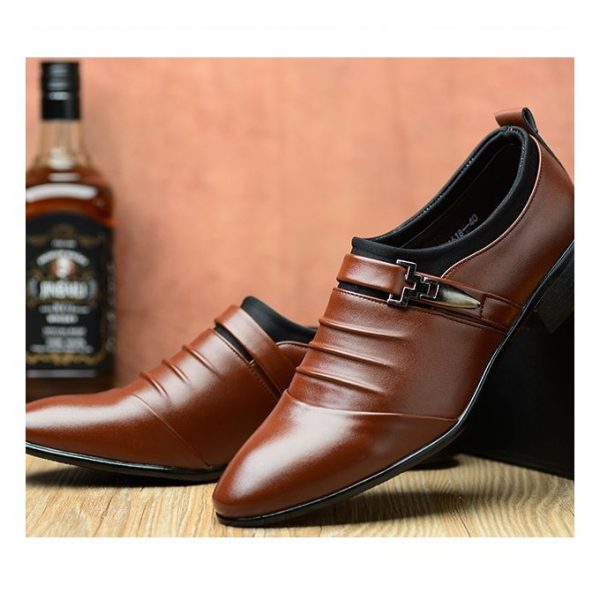 2024 Men's Fashion Business Leather Shoes-Brown - Image 2