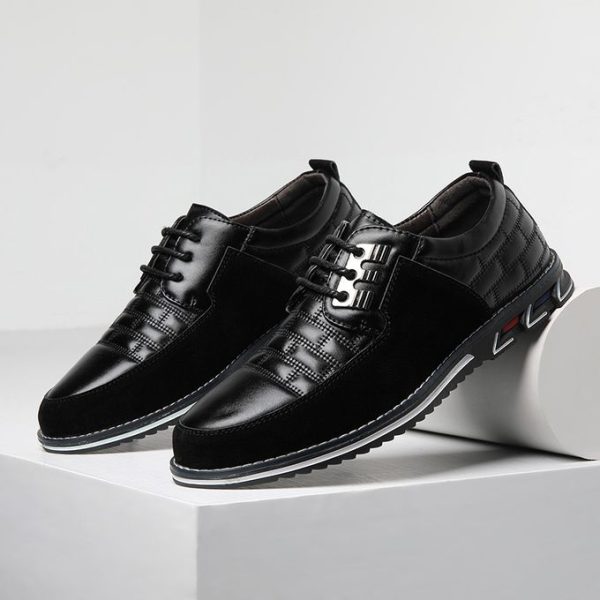 Men's Formal Italian Wedding Corporate Brogue Shoes Lace Up Black - Image 3